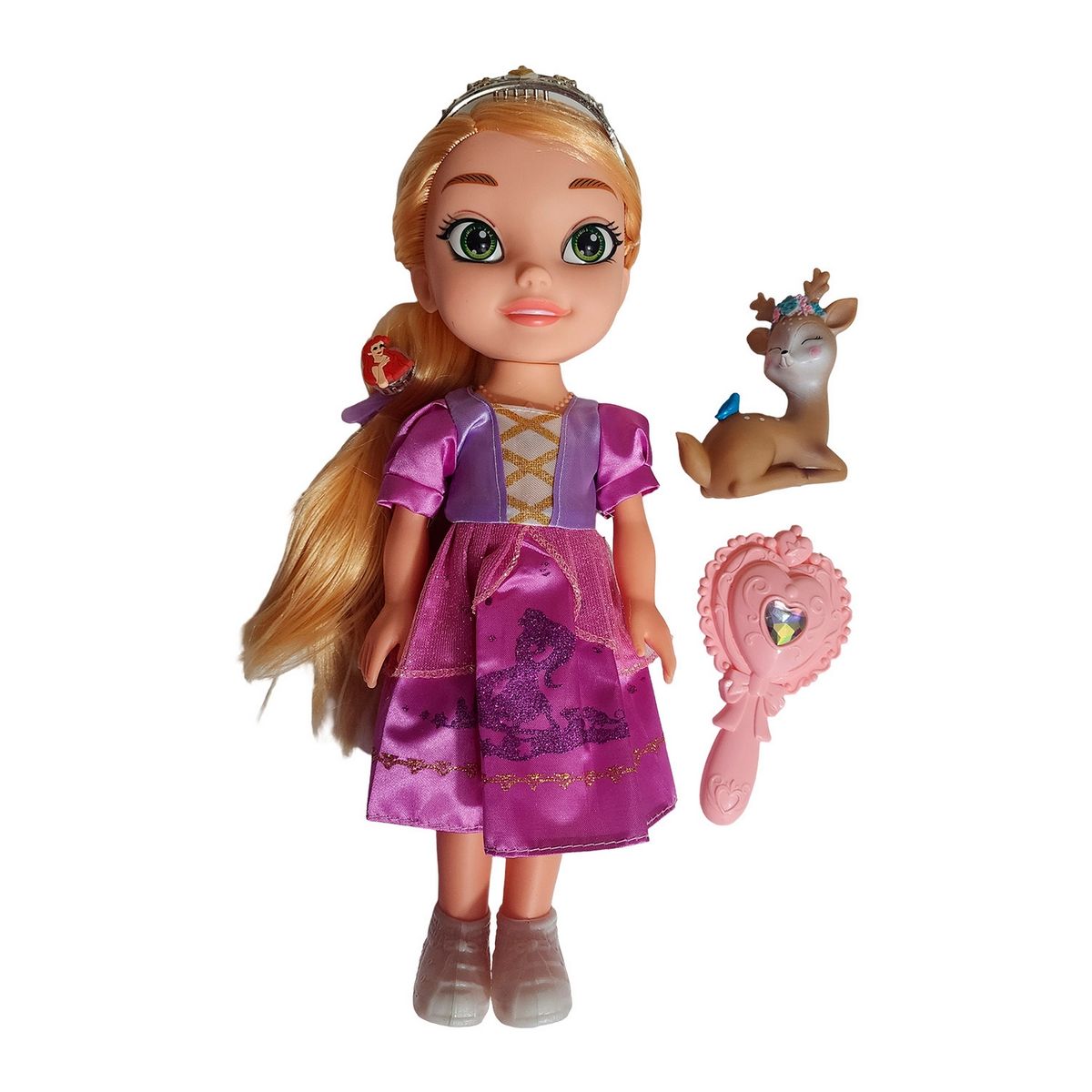 GENERICO - Muñeca Princesa Con Corona Y Sonido Juguete + Acccesorios