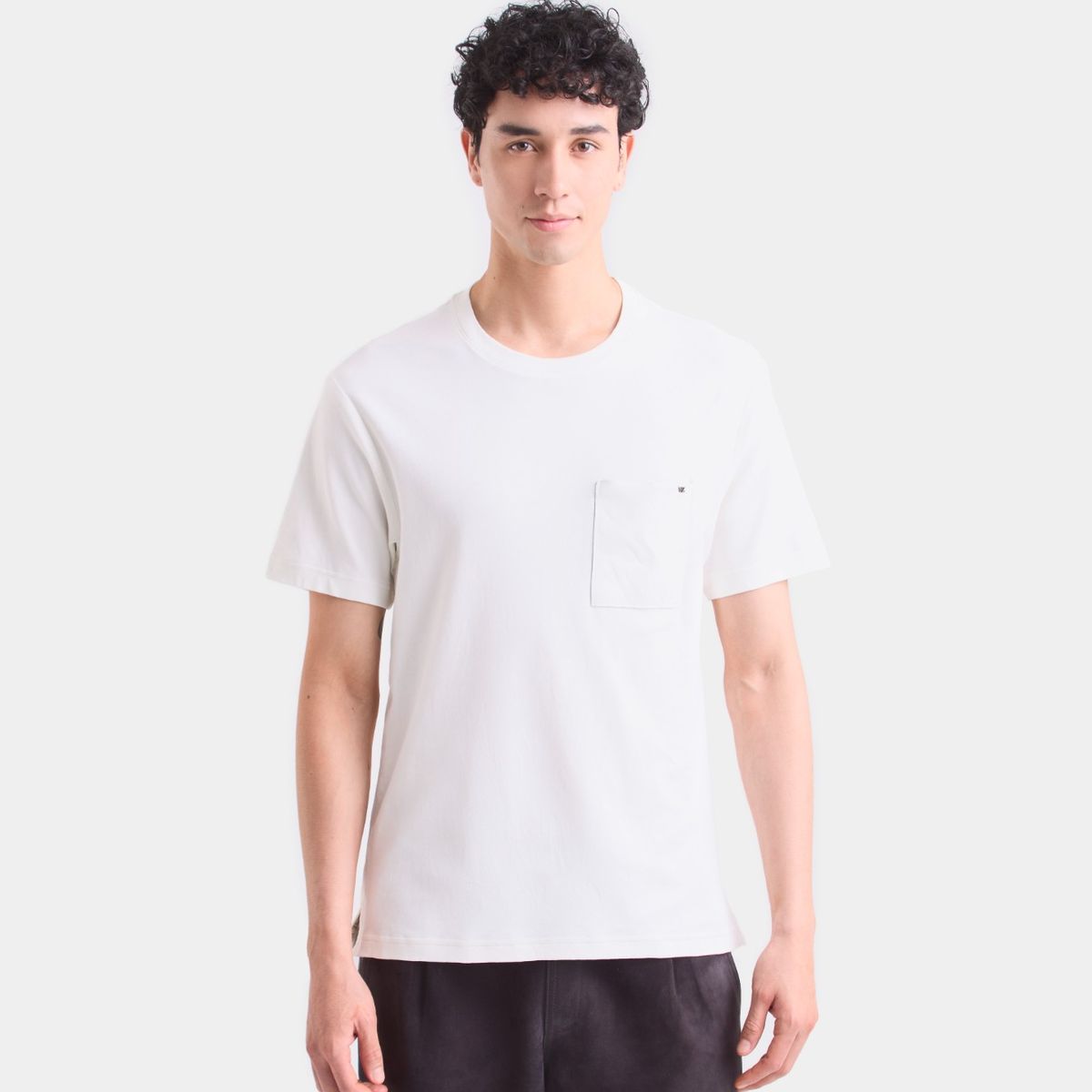 VELEZ - Vélez Camiseta En Algodón Para Hombre Bolsillo Cuero Blanco