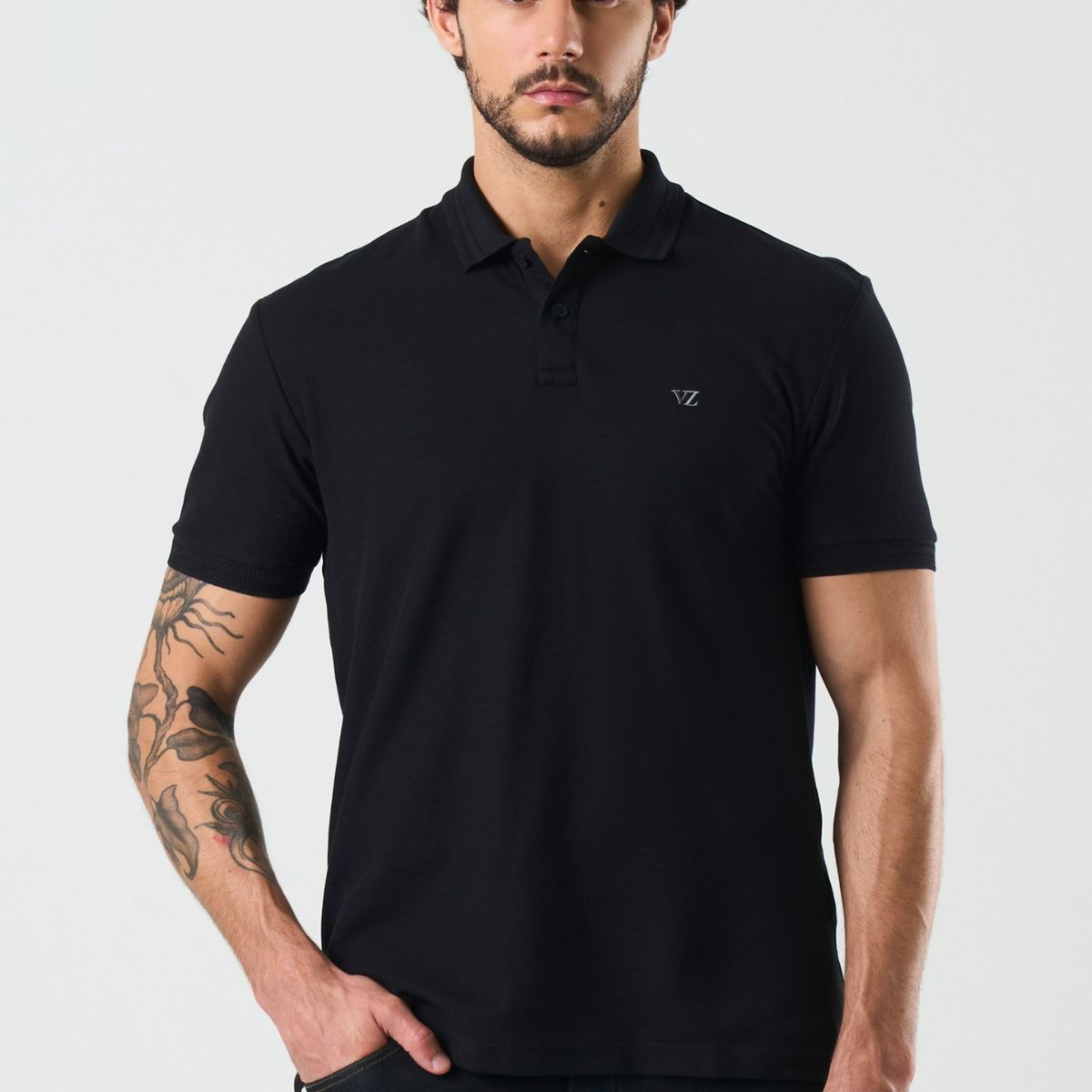 VELEZ - Vélez Polo Manga Corta Essential Para Hombre Textura Negro