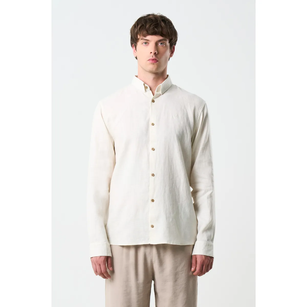 VELEZ - Vélez Camisa Manga Larga Semi Fitted Para Hombre Roma Arena