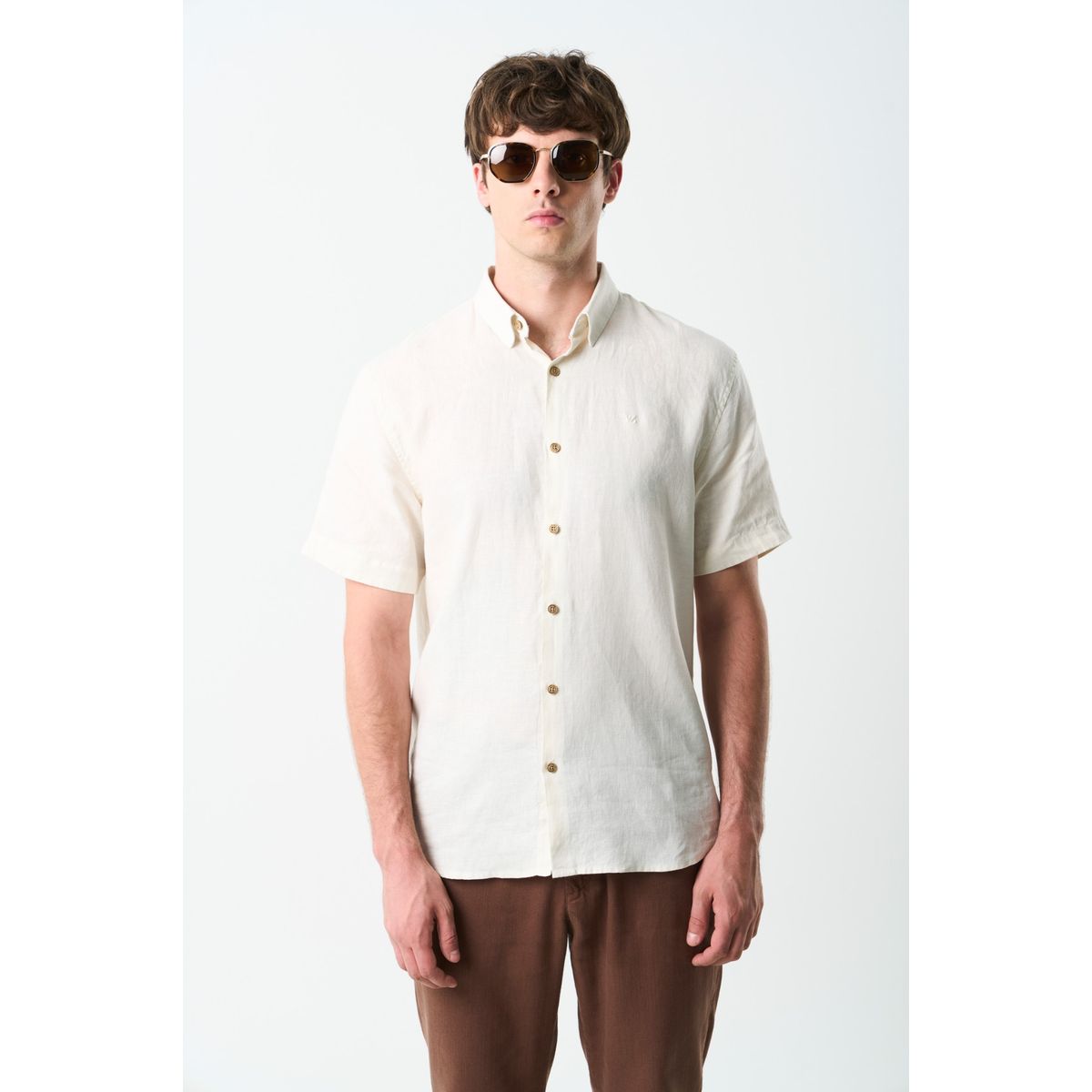 VELEZ - Vélez Camisa Manga Corta Semi Fitted Para Hombre Sevilla Arena