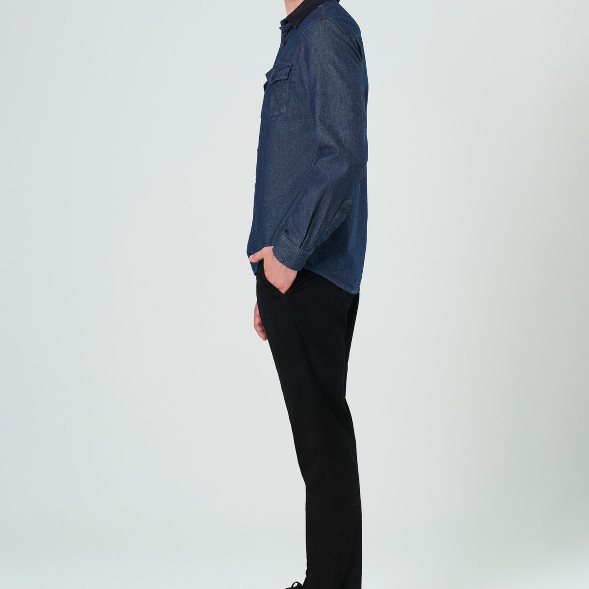 VELEZ - Vélez Sobrecamisa Alcor Manga Larga Algodón Hombre Cuero Azul Oscuro