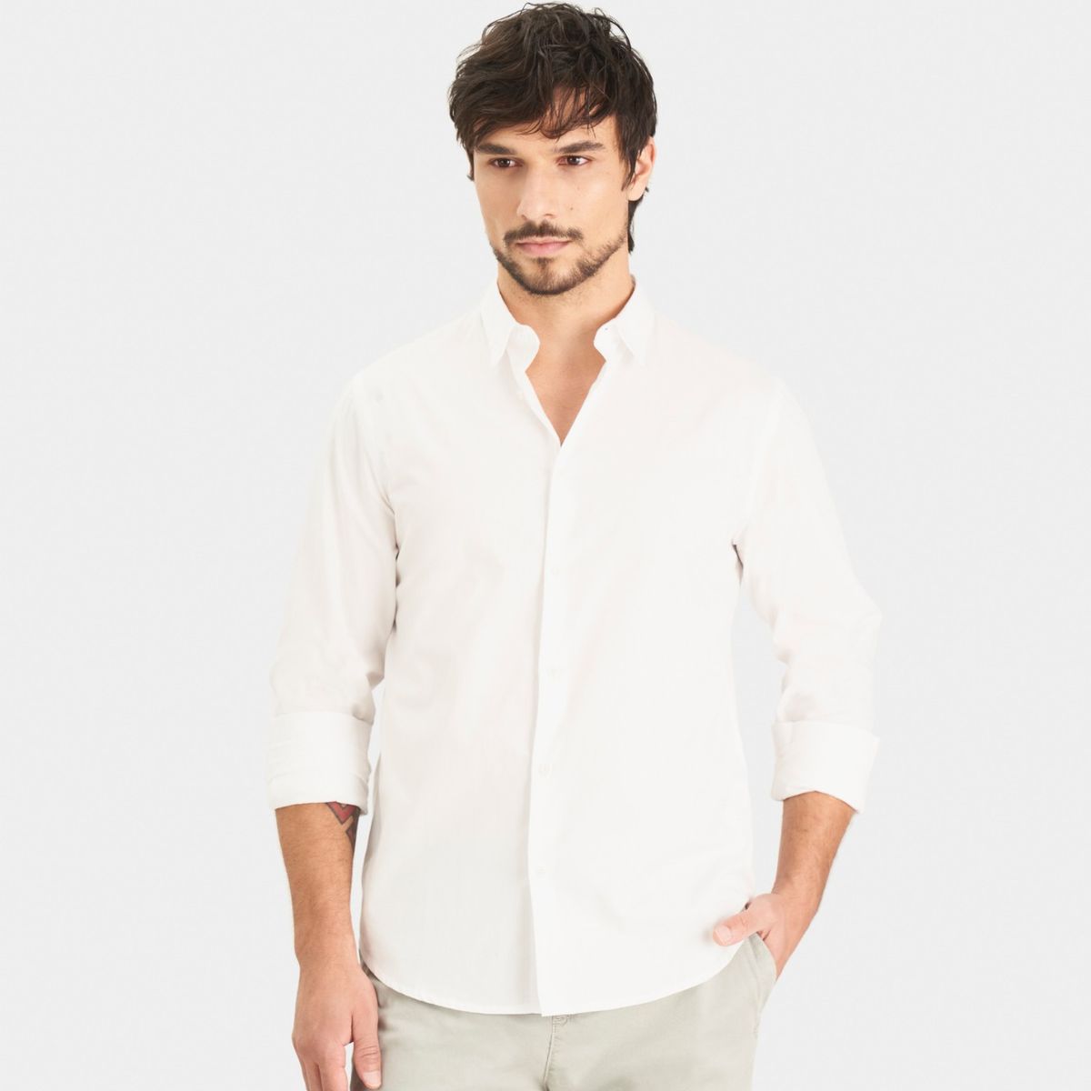 VELEZ - Vélez Camisa En Popelina Para Hombre Semifitted Blanco