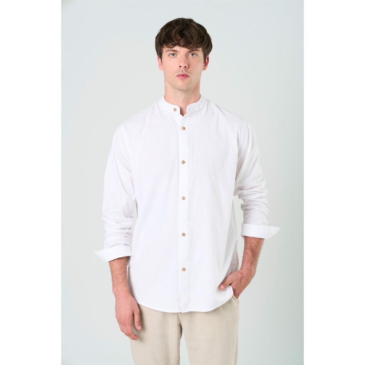 VELEZ - Vélez Camisa Manga Larga Para Hombre Nerú Blanco