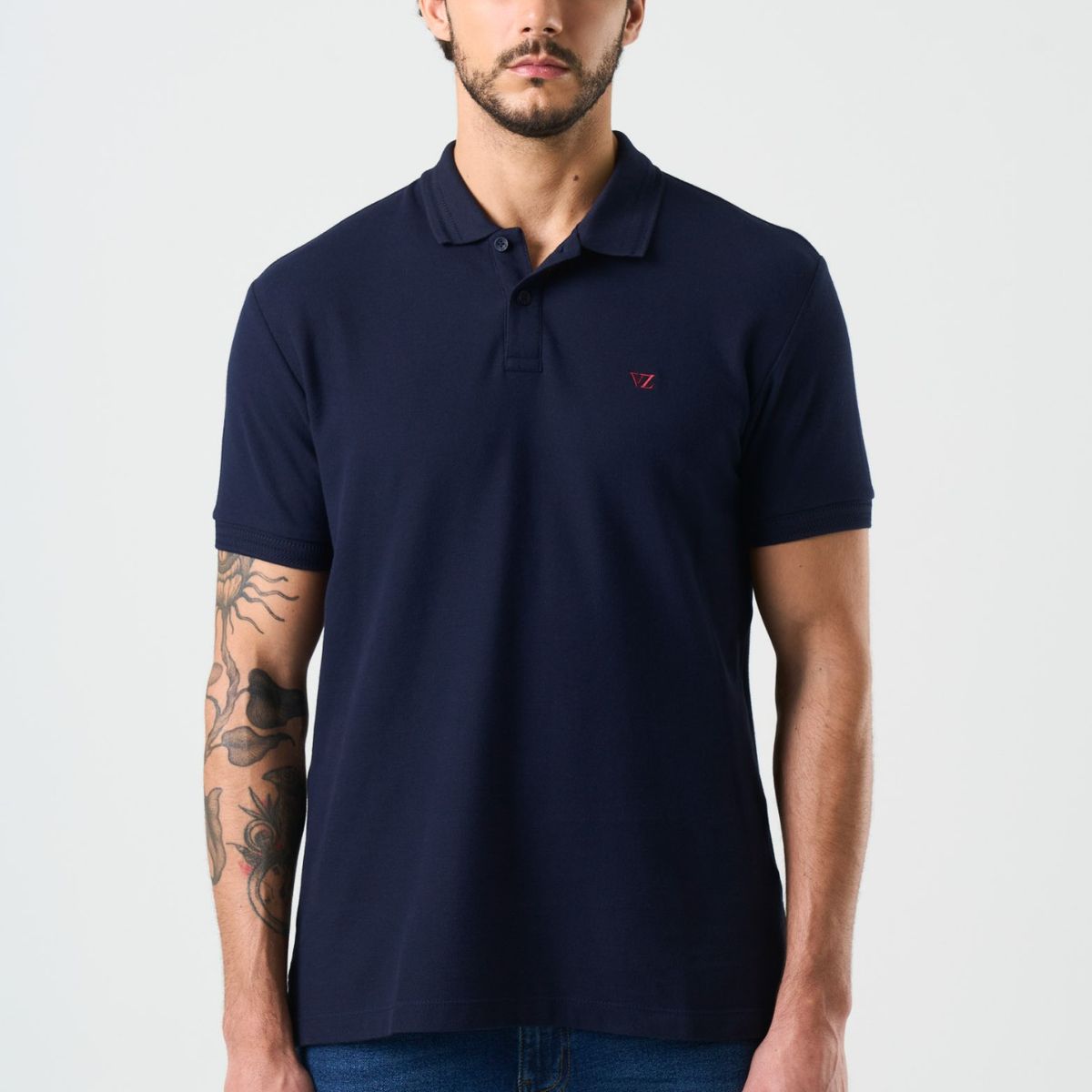VELEZ - Vélez Polo Manga Corta Essential Para Hombre Textura Azul Oscuro