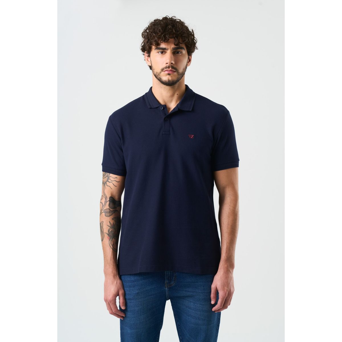 VELEZ - Vélez Polo Manga Corta Essential Para Hombre Textura Azul Oscuro