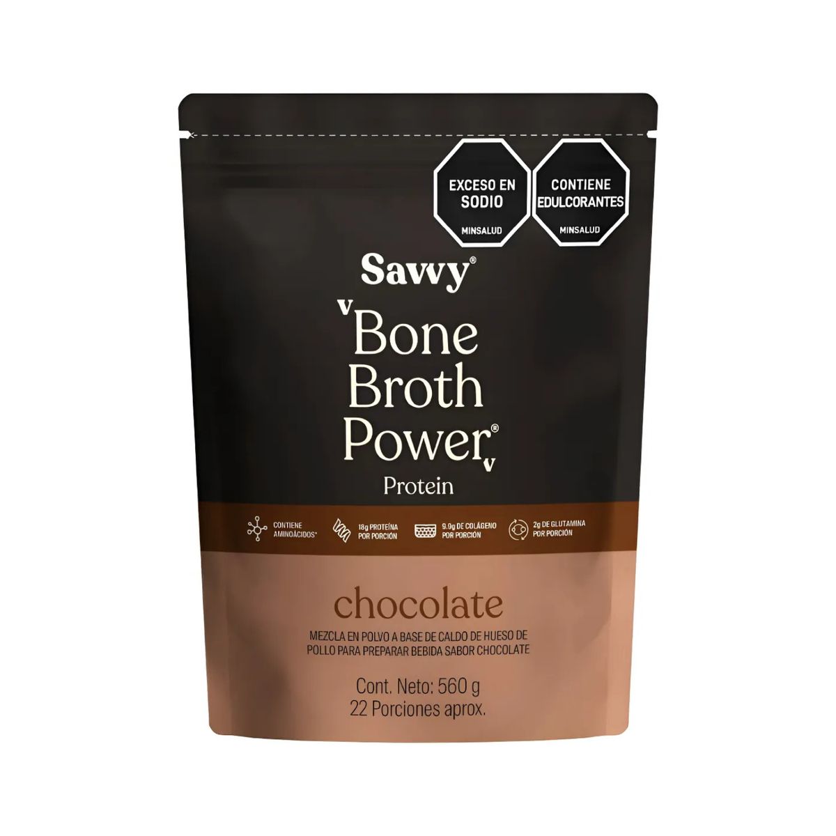 SAVVY - Savvy Proteína Chocolate Bone Broth 560g