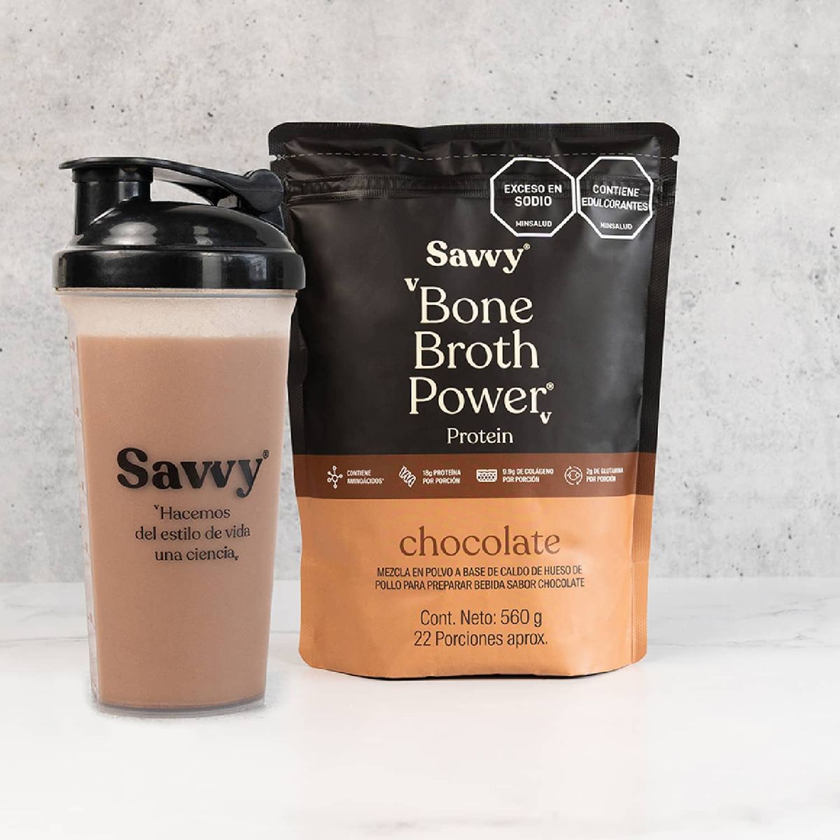SAVVY - Savvy Proteína Chocolate Bone Broth 560g