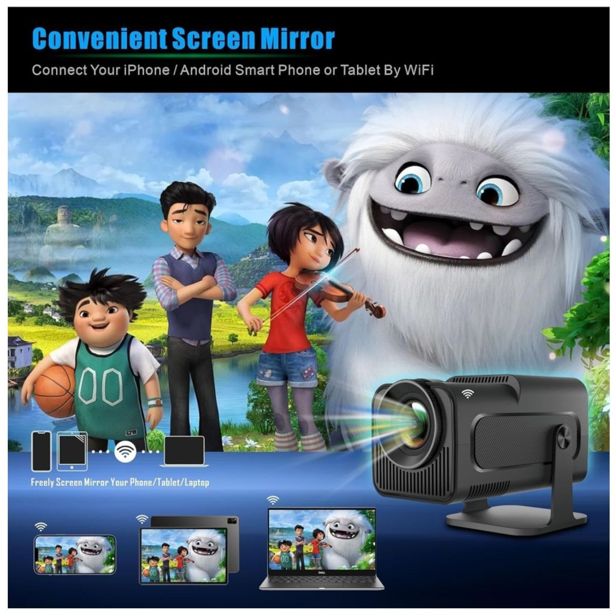 COLME TECHNOLOGY HOME - Proyector Portátil Smart Hy320 Android 11 Wifi Bt5.0 300ansi