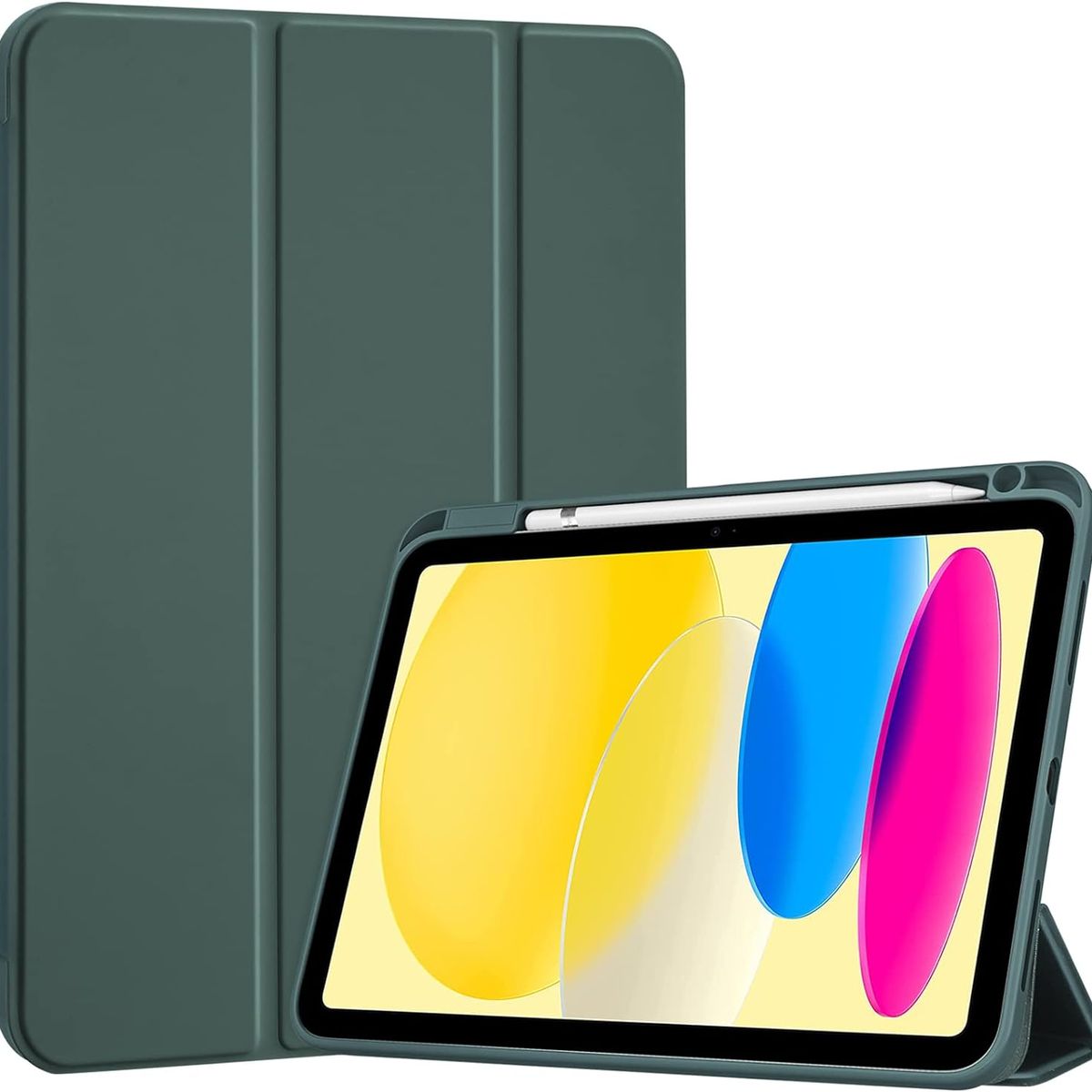 GENERICO - Estuche Protector Smart Clear Magnético Para Ipad 11 (A16) 2025 - Color Verde Oscuro