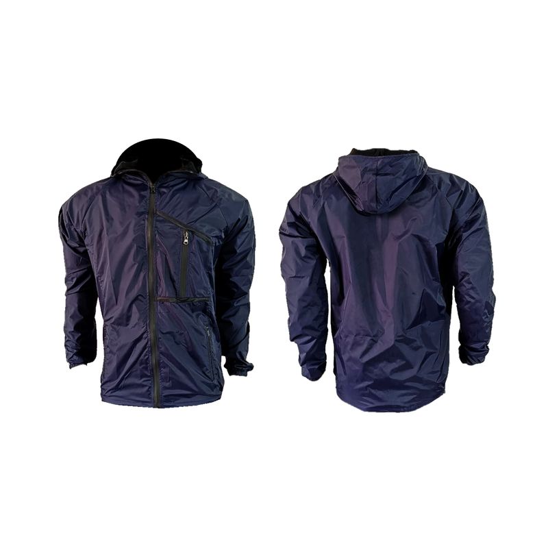 GENERICO - Chaqueta Rompevientos Azul Oscuro 90% Impermeable Ciclismo Running MTB