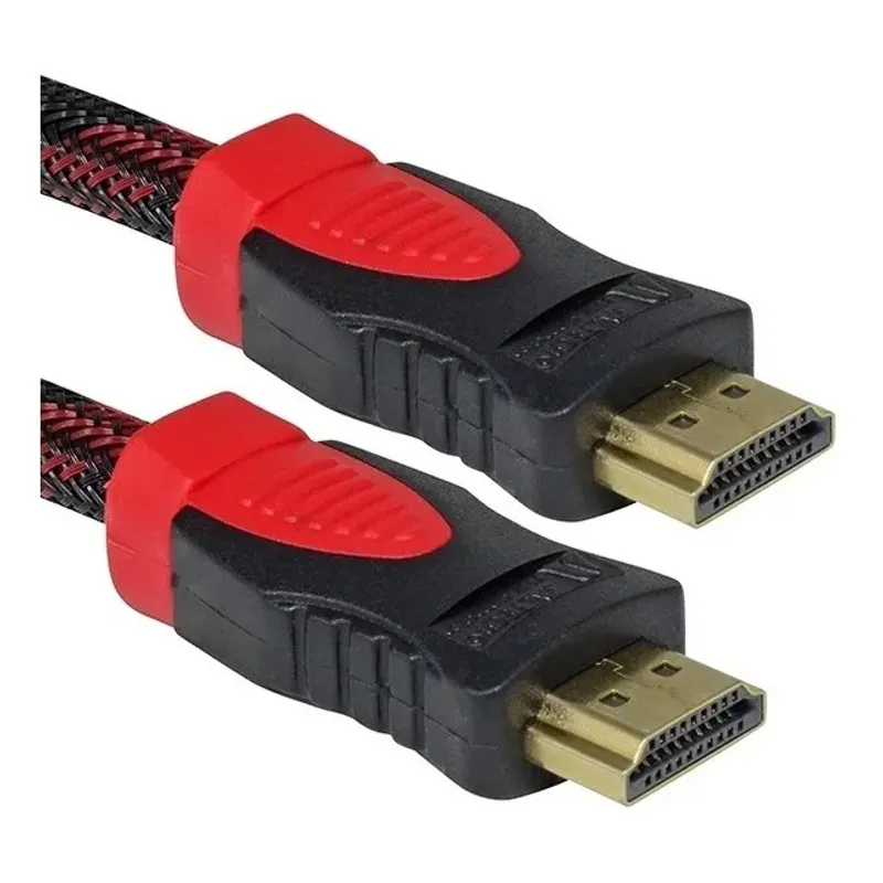 GENERICO - Cable HDMI 2 Metros Mallado Doble Filtro Punta Dorada