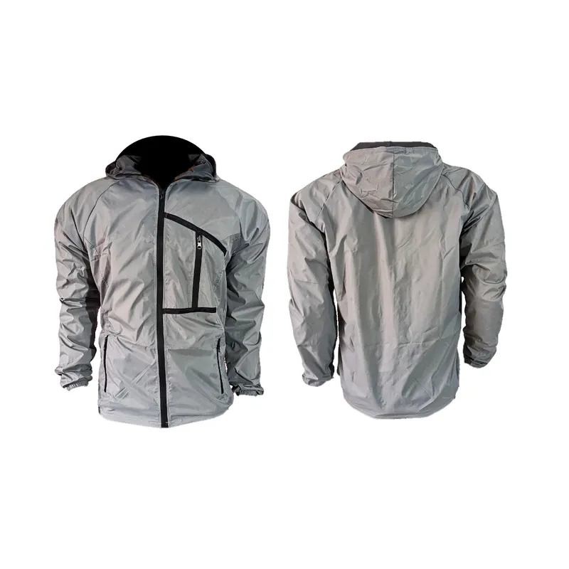 GENERICO - Chaqueta Rompevientos Gris 90% Impermeable Ciclismo Running MTB