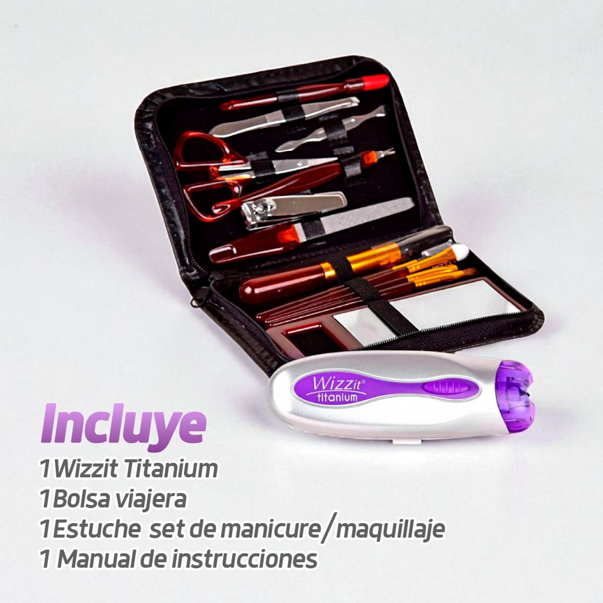 TV NOVEDADES - Kit Depilador Eléctrico Portátil Wizzit Titanium