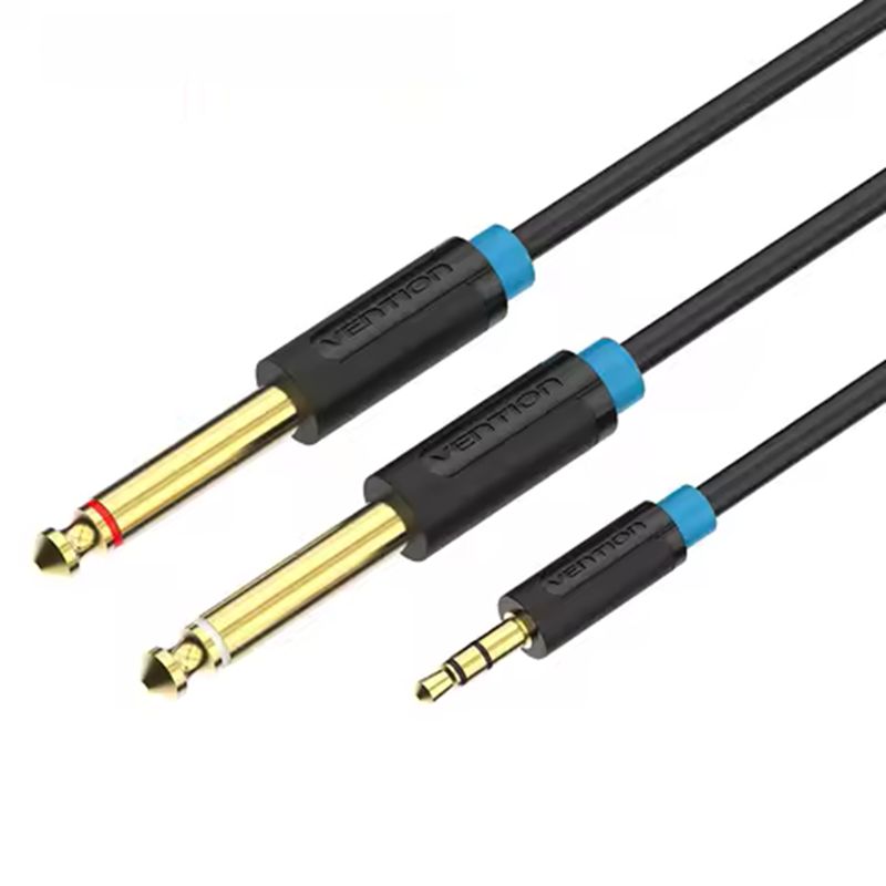 GENERICO - Adaptador Vention 3.5mm Estéreo A 2 Jack 6.35mm Mono