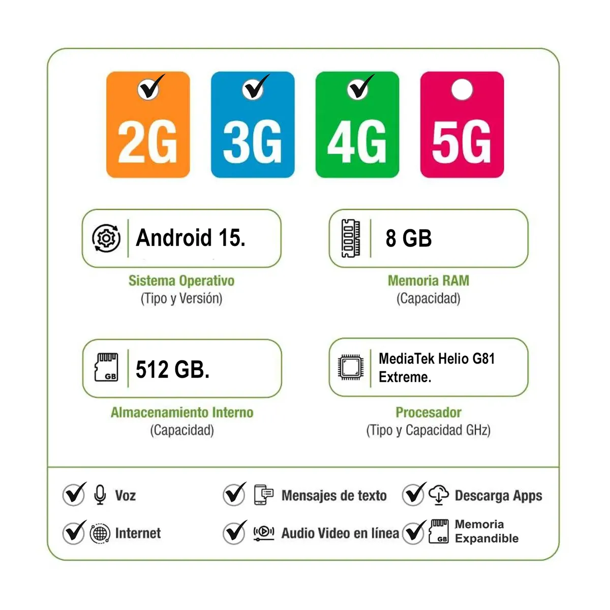 MOTOROLA - Celular Motorola Moto G15 512GB 4GB Ampliable a 12GB Azul