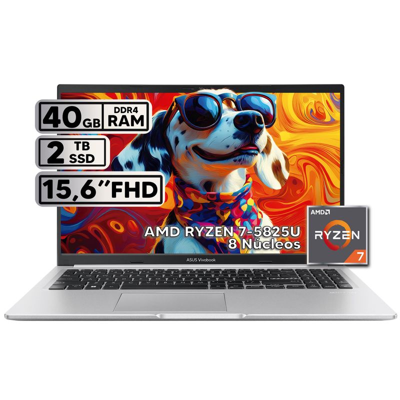 ASUS - PORTÁTIL ASUS RYZEN 7 40GB RAM 2TB SSD 15 FHD COOL SILVER