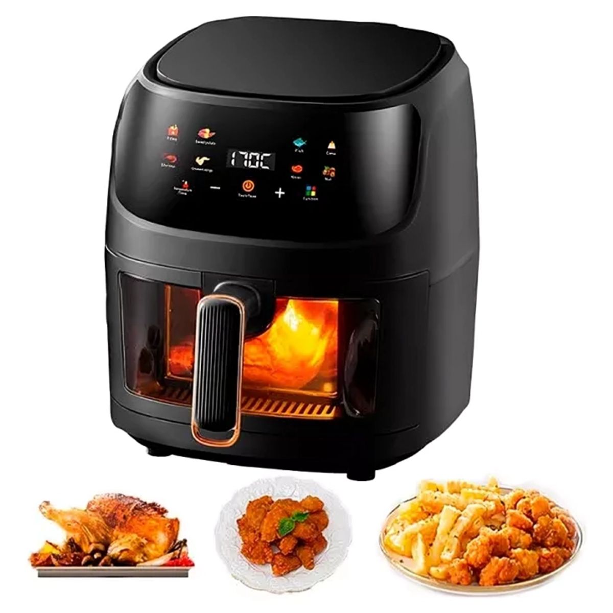 GENERICO - Freidora De Aire 12lts Antiadherente Pantalla Digital + x100 Papel Para Freidora