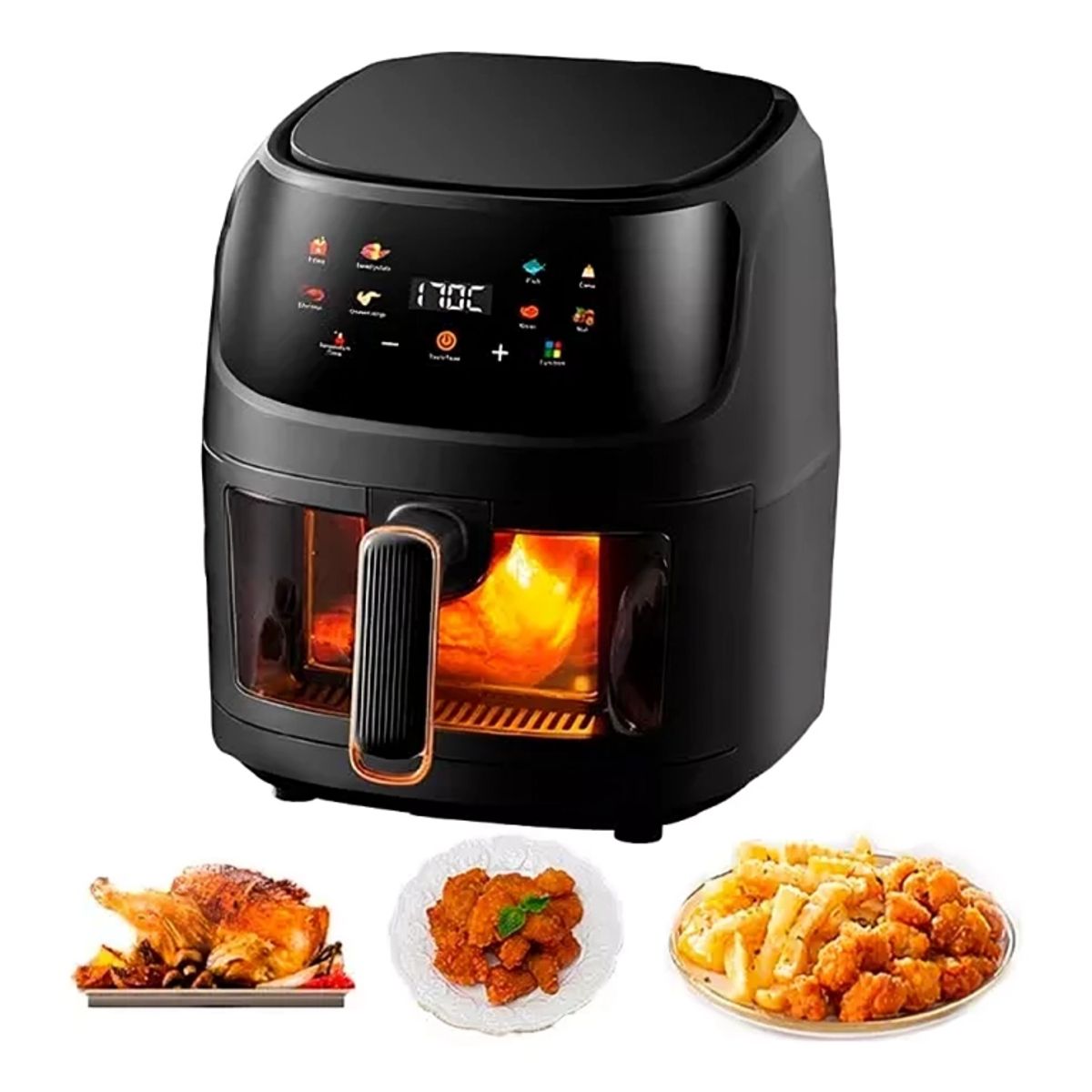 GENERICO - Freidora De Aire 12lts Antiadherente Pantalla Digital + x100 Papel Para Freidora