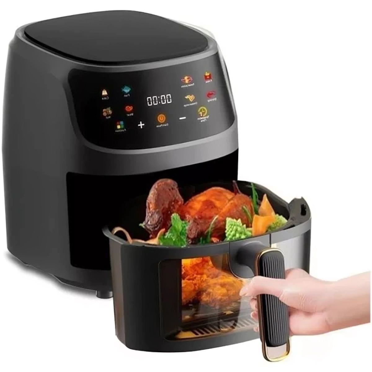 GENERICO - Freidora De Aire 10lts Antiadherente Pantalla Digital + x100 Papel Para Freidora