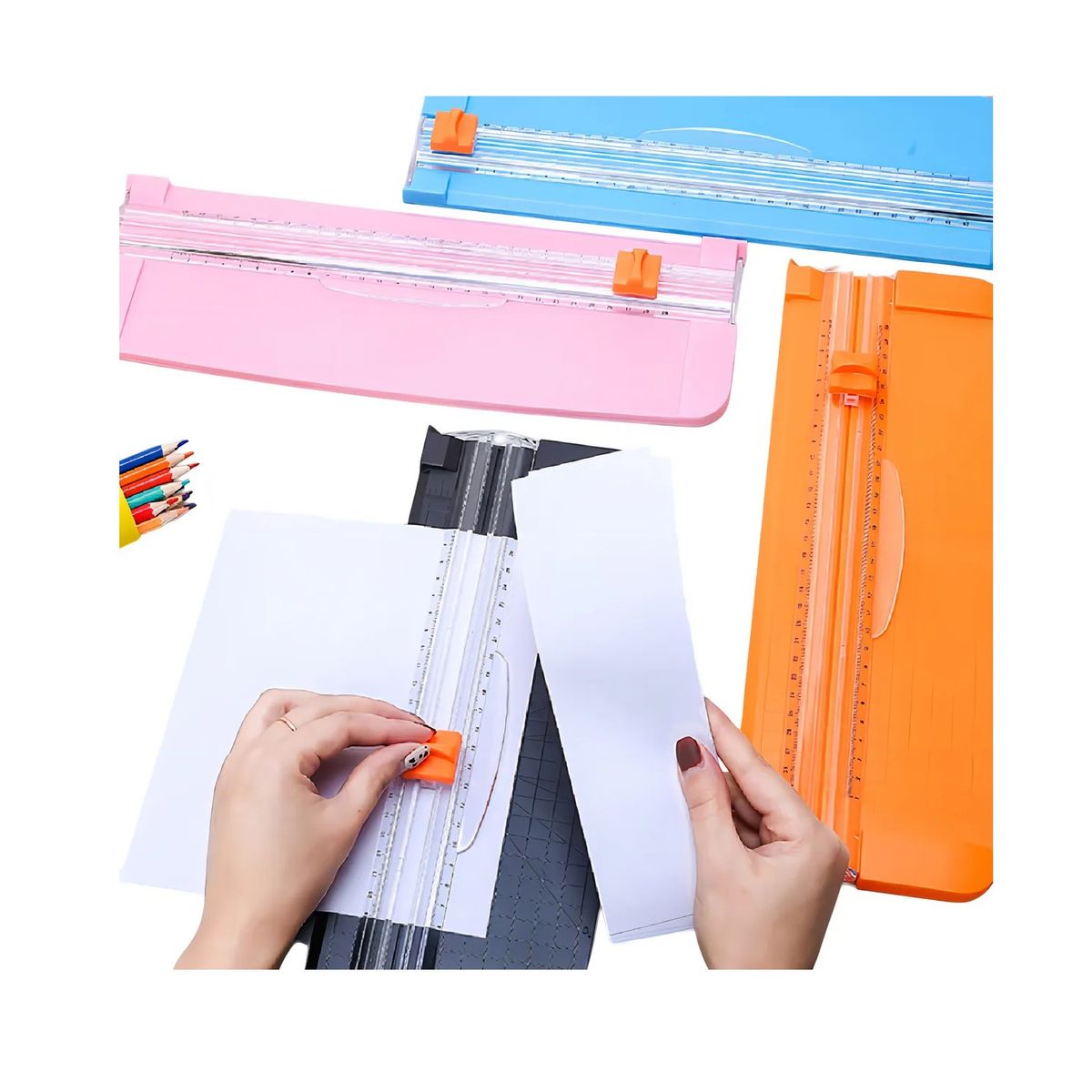 GENERICO - Guillotina Papel Cortador Regla Extraíble Manual Manualidades