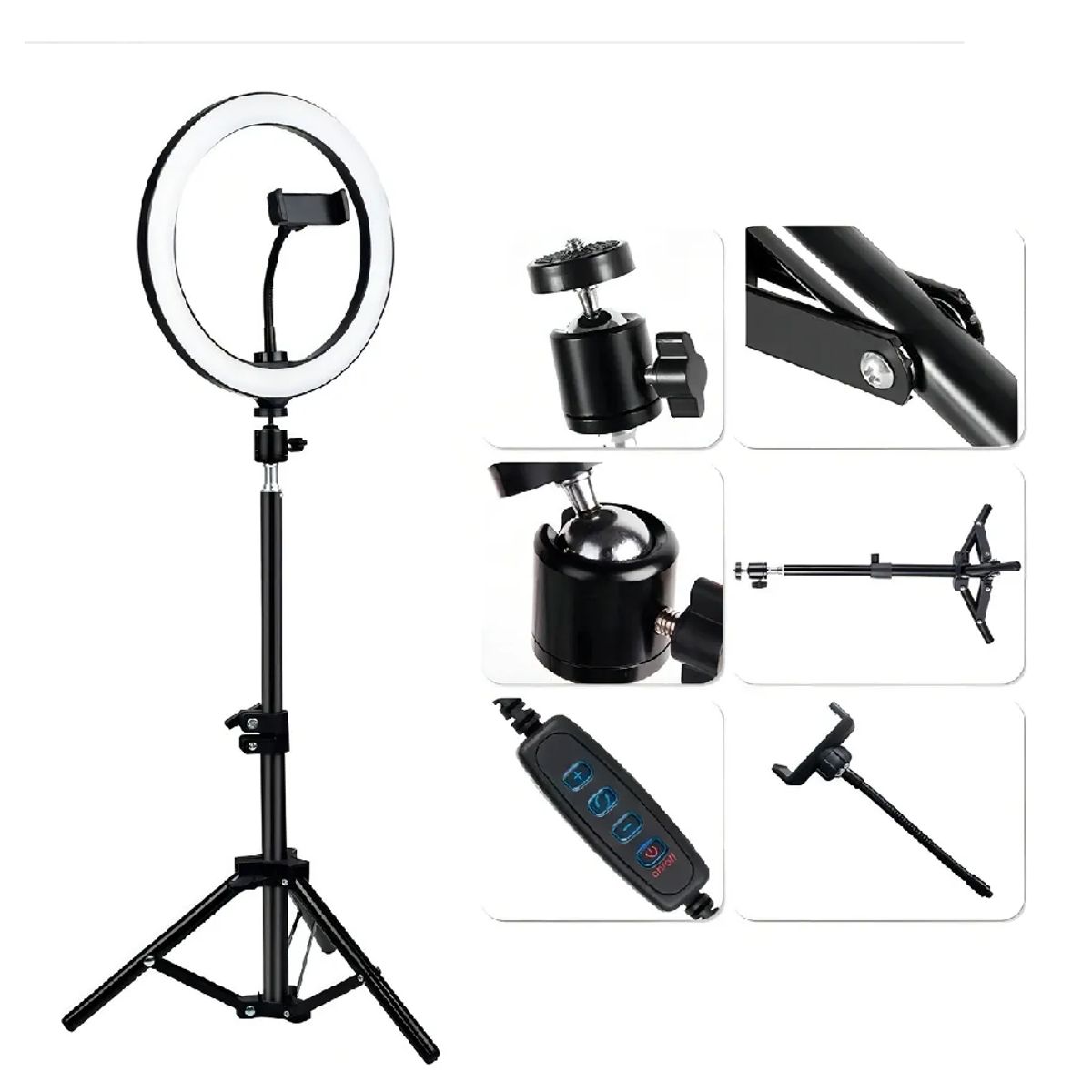 SKY - Aro De Luz Led Fotografía Selfie + Trípode + Control + Base
