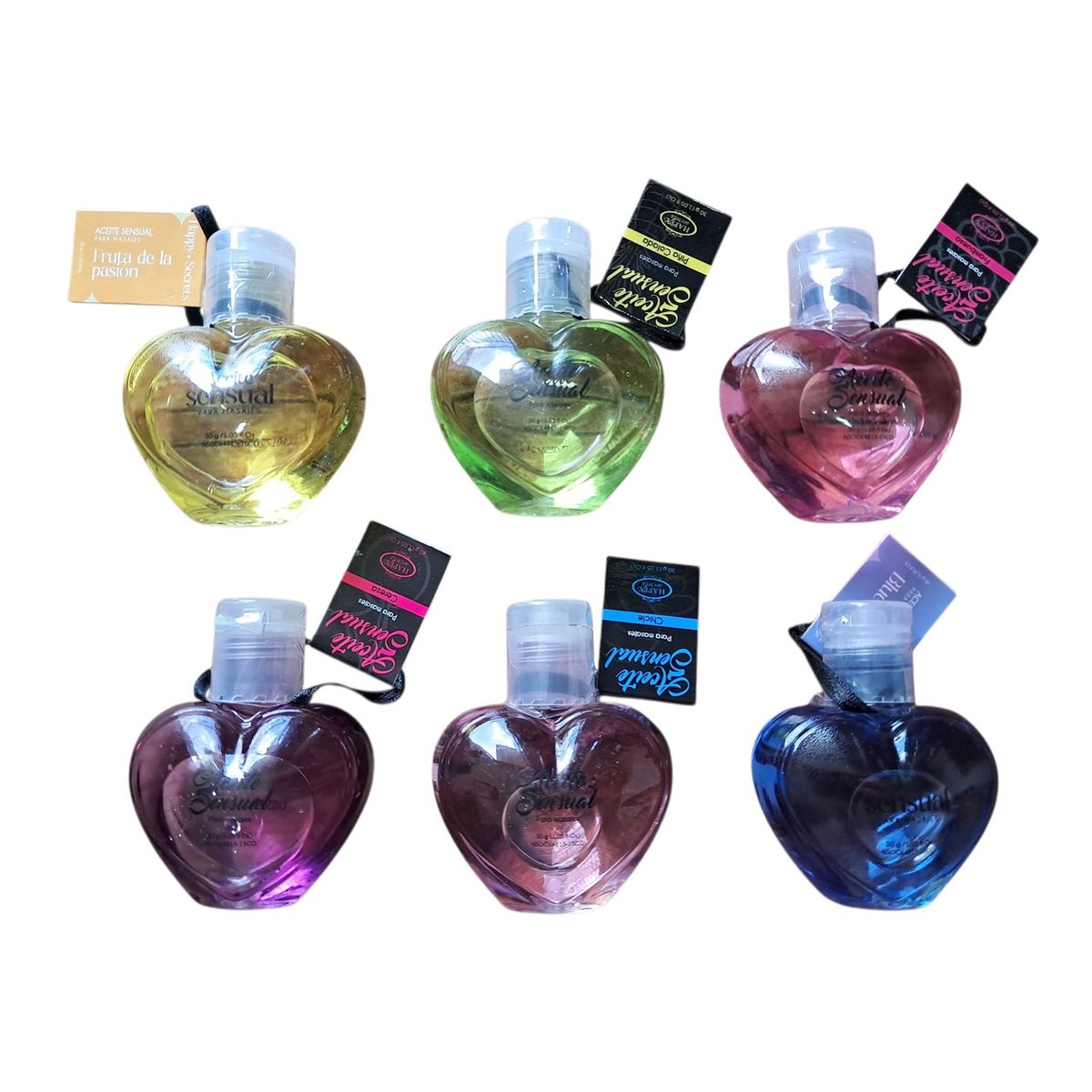 GENERICO - Aceite Sensual Para Masajes Sabores 30 Gr Pack 6 Unidades