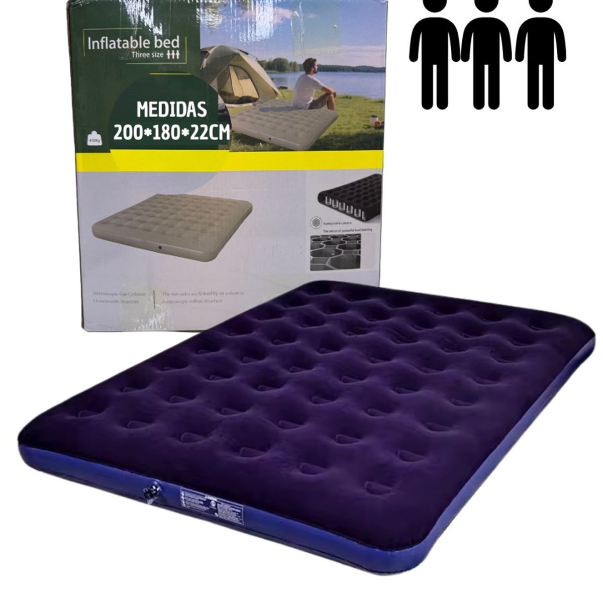 GENERICO - Colchón Para Viaje Inflable Queen Camping Modelo H5056
