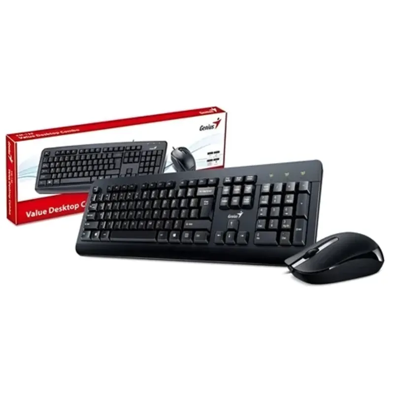 GENIUS - Combo Teclado + Mouse Genius Km-160 Cable Usb Negro