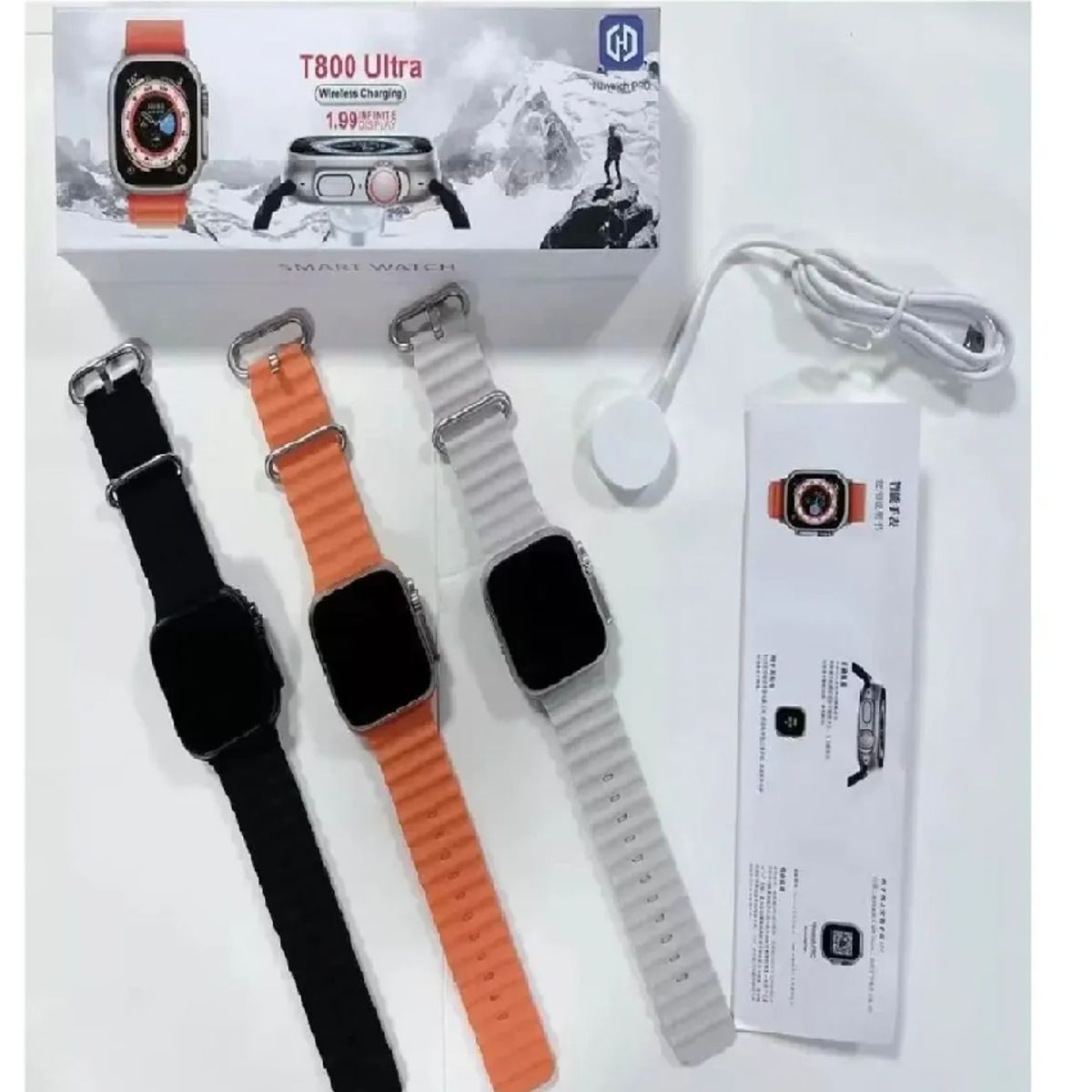 SKY - Smartwatch T800 Ultra Display De 1.99 Con Correa De Gel De Sílicona