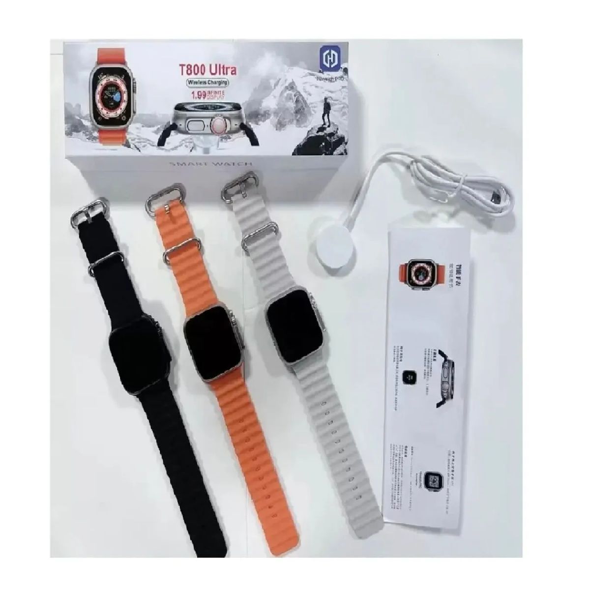 SKY - Smartwatch T800 Ultra Display De 1.99 Con Correa De Gel De Sílicona