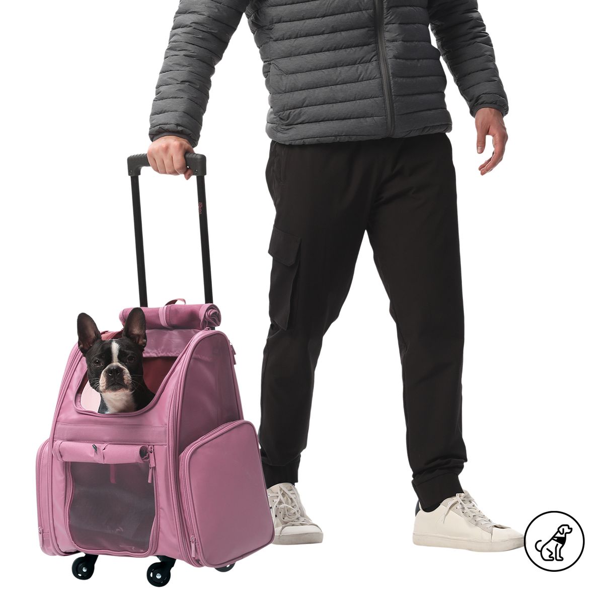 TOTTO - Morral cargador mascota con ruedas Maxxie Totto Rosado M