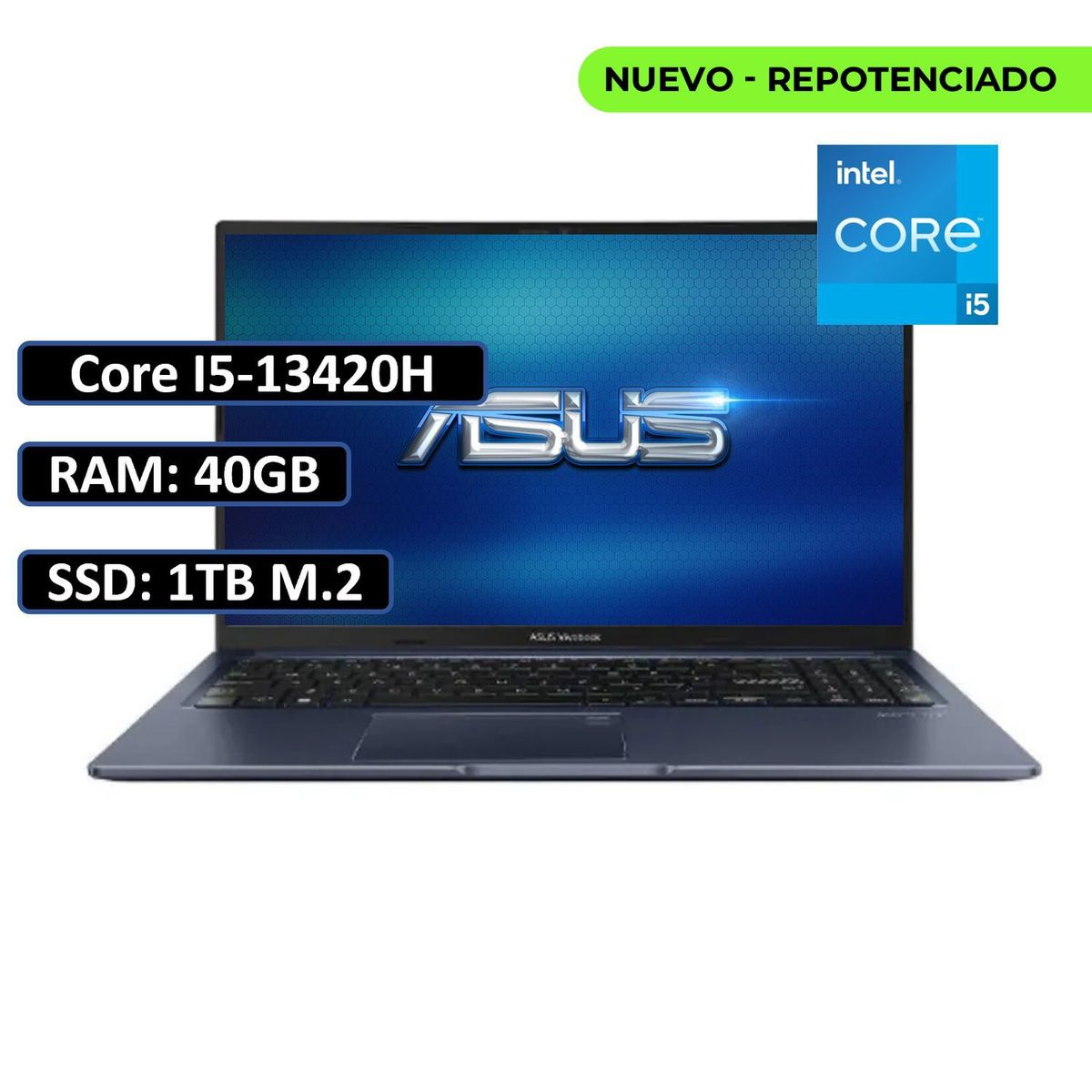 ASUS - PORTATIL ASUS VIVOBOOK INTEL CORE I5-13420H RAM 40GB DDR4 SSD 1TB M2
