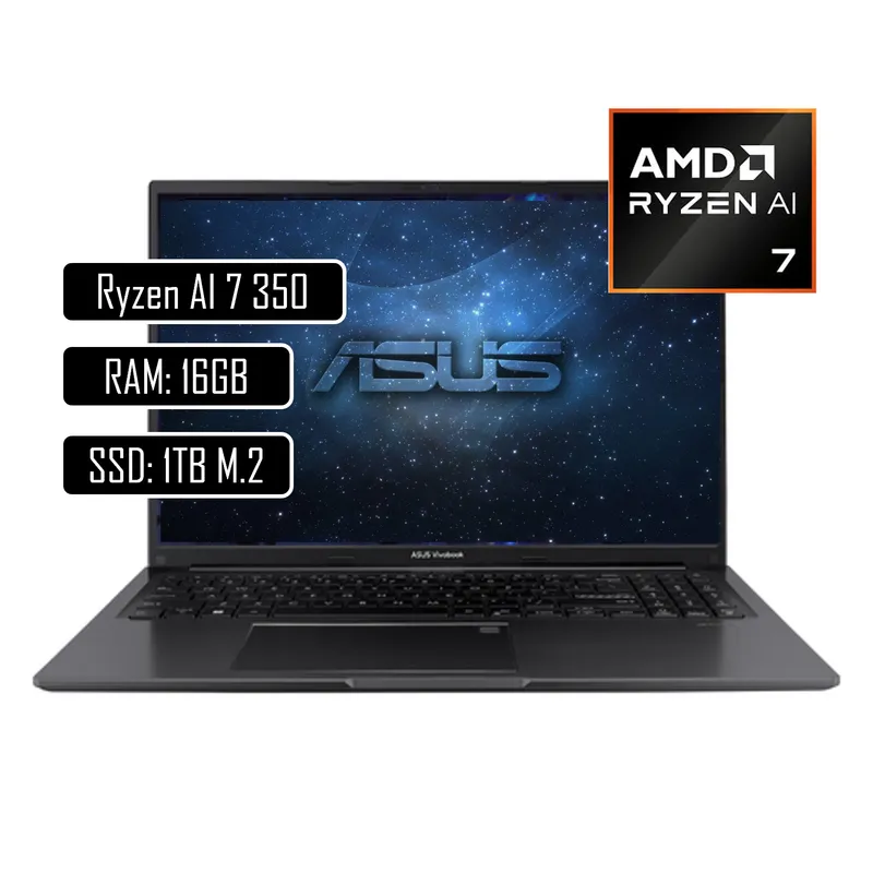 ASUS - PORTATIL ASUS AMD RYZEN AI 7 350 RAM 16GB DDR5 SSD 1TB 16" WUXGA