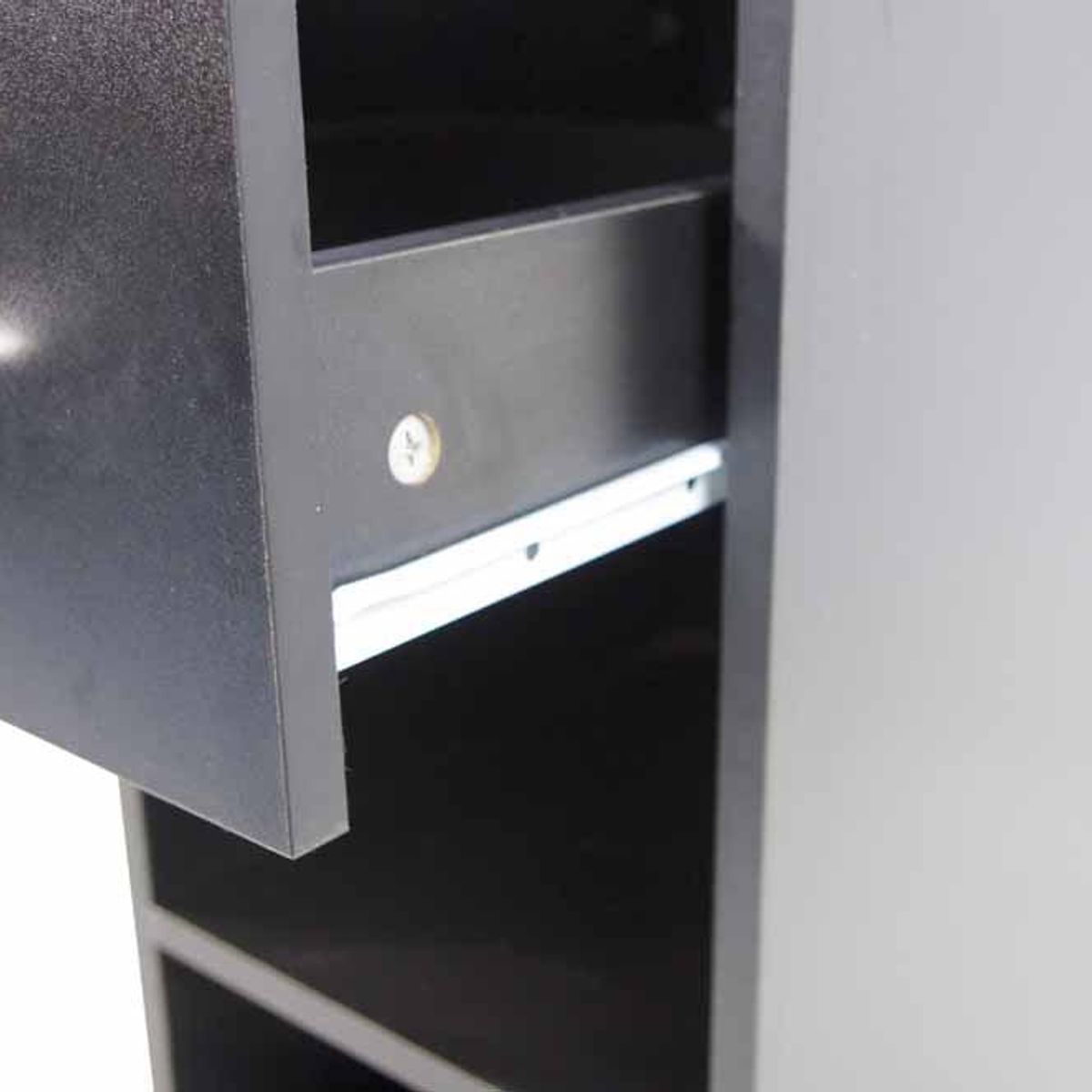 RTA DESIGN - Escritorio de Metal París Vidrio Wengue con Un Cajón y Dos Entrepaños