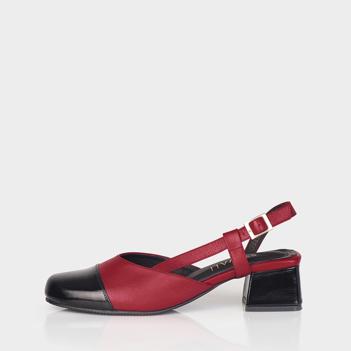STIVALI - Zapato Slingback Kora Negro x Rojo