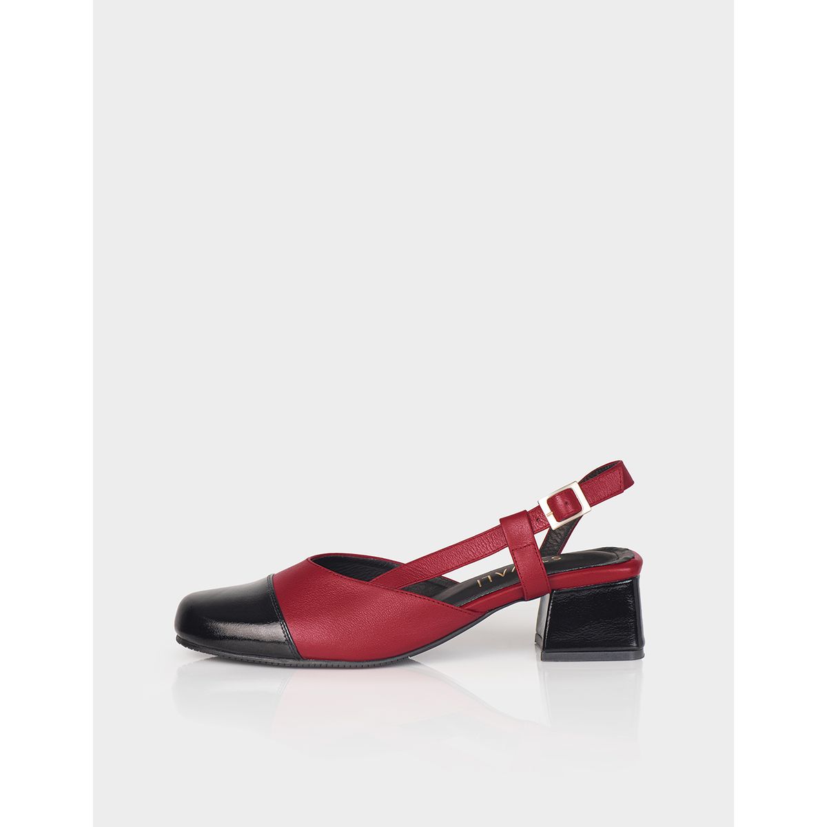 STIVALI - Zapato Slingback Kora Negro x Rojo