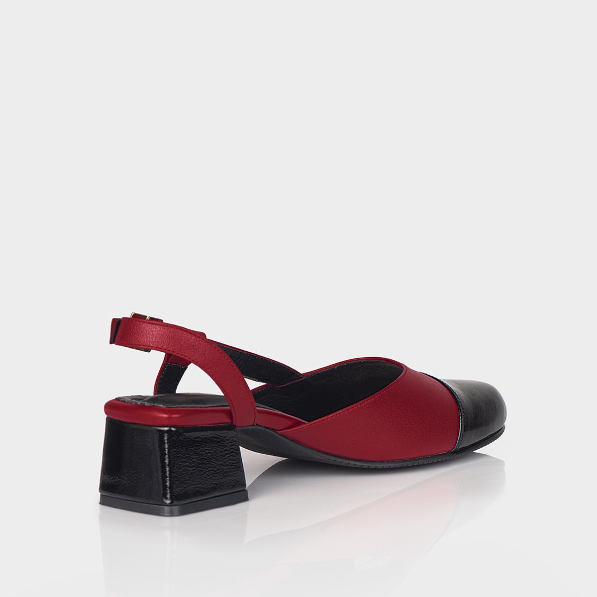 STIVALI - Zapato Slingback Kora Negro x Rojo