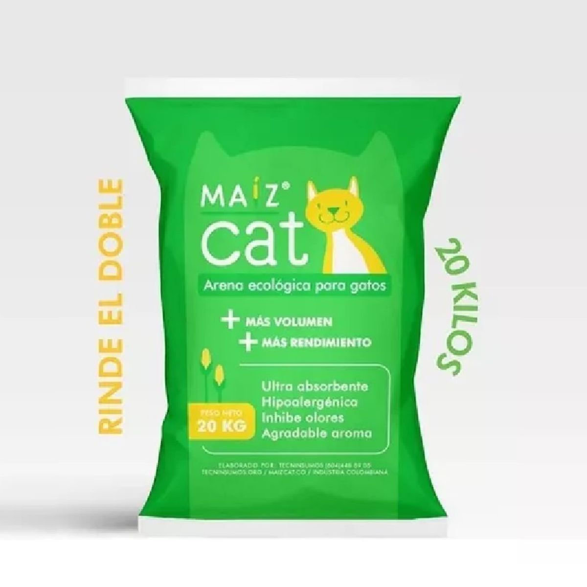 GENERICO - Maíz Cat Arena Ecológica Para Gatos 20 kg Inhibe Olores