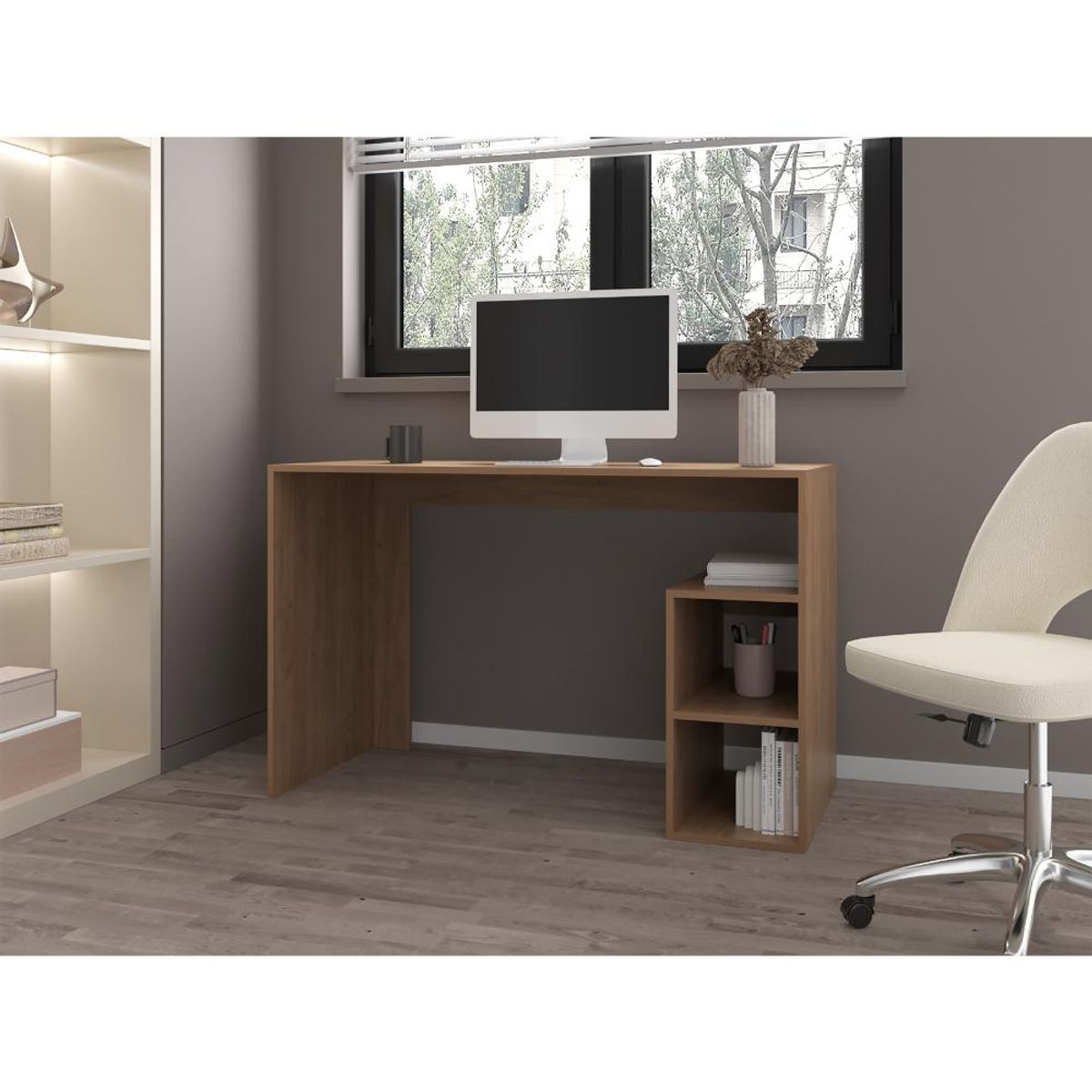 RTA DESIGN - Escritorio Pekan Fresno Europeo espacio para objetos decorativos