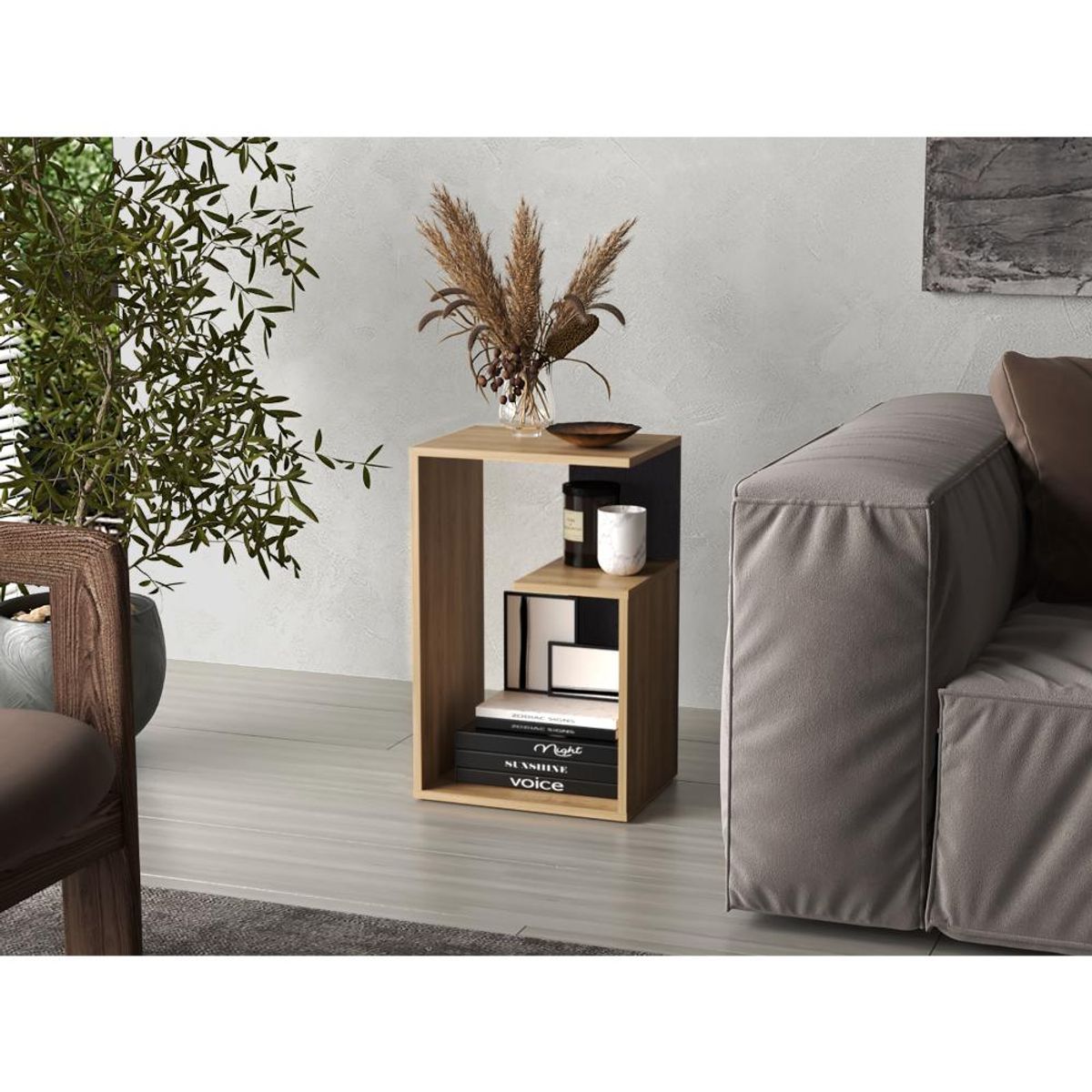 RTA DESIGN - Mesa Auxiliar Evert Fresno Europeo y Wengue con diseño moderno