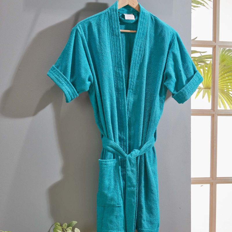FATELARES - Bata de Baño Verano Femenina Verde Agua 320gr 100% Algodón