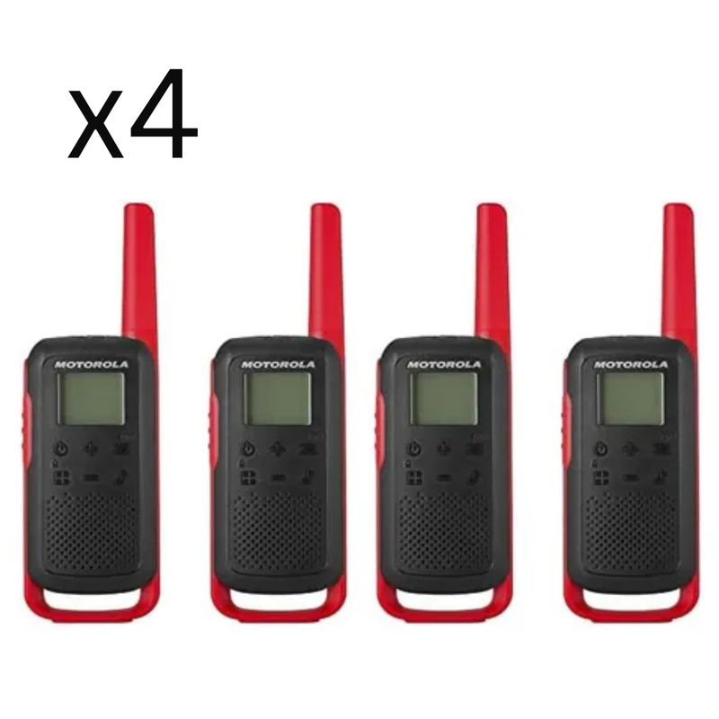 MOTOROLA - 4 Radios de Comunicación Motorola T210 Walkie Talkies Vox Originales