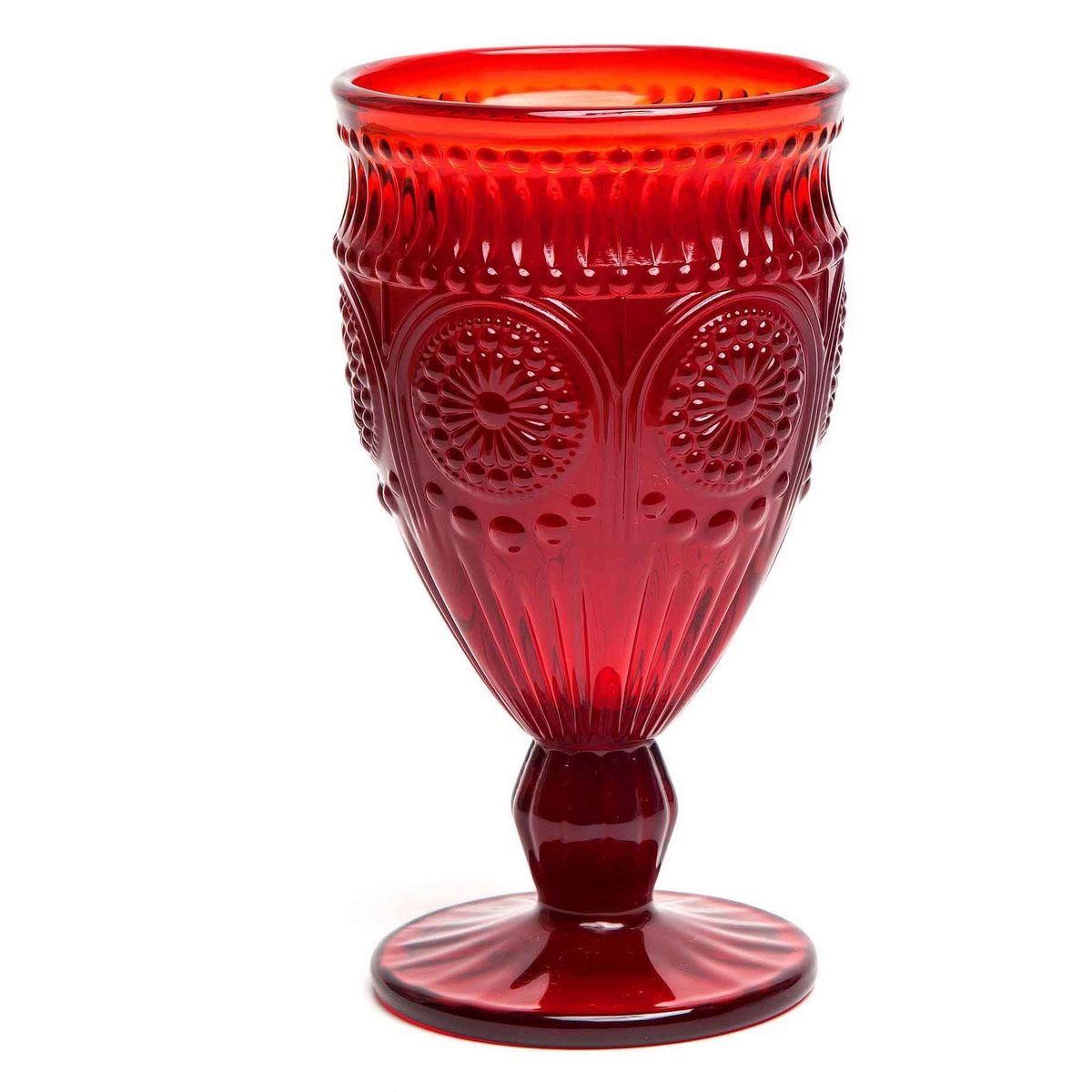 OCT GLASSWARE - SET 6 COPAS VINO AGUA BARROCO ROJO 11 ONZAS