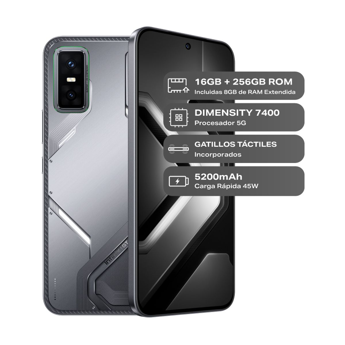 INFINIX - Celular Infinix Gt 30 5g Nfc 256gb Ram 8+8Gb Gris