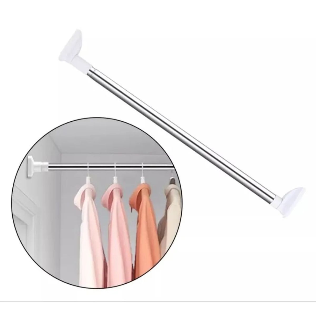 GENERICO - Tubo para ropa,cortina, barra expandible 110 a 200 cm