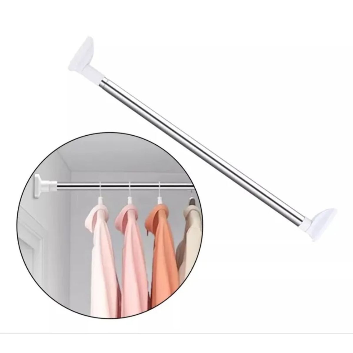 GENERICO - Tubo para ropa,cortina, barra expandible 110 a 200 cm