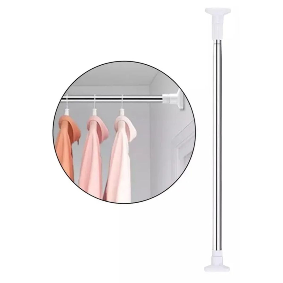 GENERICO - Tubo para ropa,cortina, barra expandible 110 a 200 cm