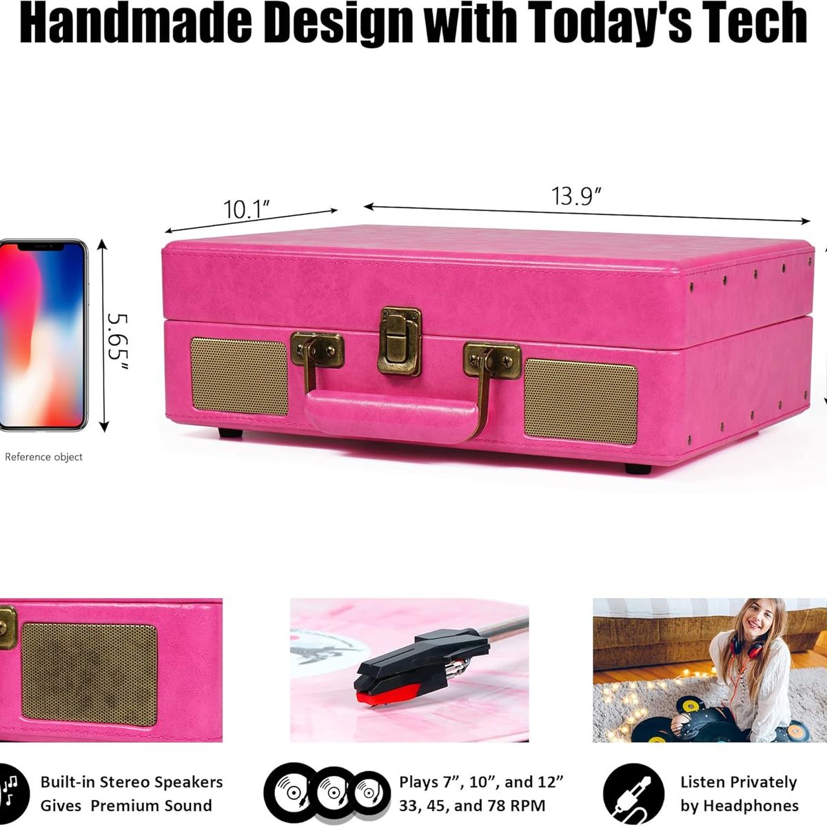 DANKI - VITROLA 3 velocidades,Bluetooth, grabación USB, convertidor MP3!!!!!!!