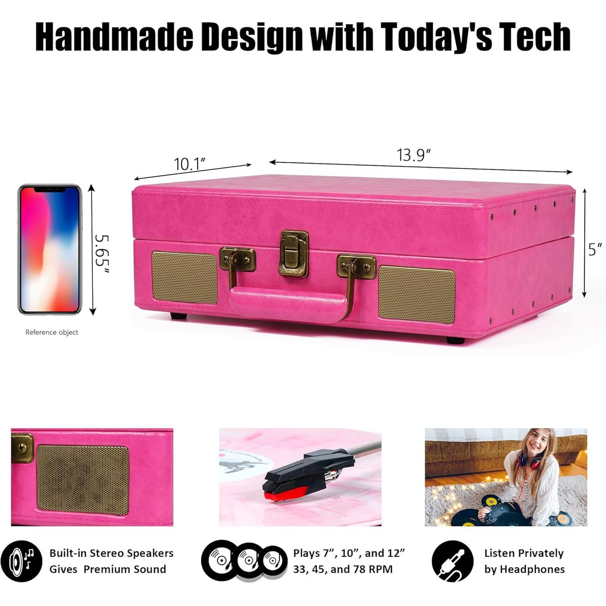 DANKI - VITROLA 3 velocidades,Bluetooth, grabación USB, convertidor MP3!!!!!!!